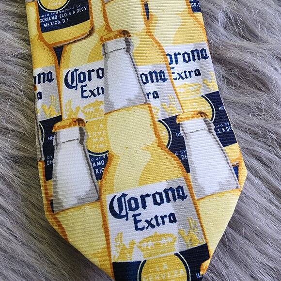 Corona Extra beer bottle graphic novelty men's tie - Picture 5 of 8